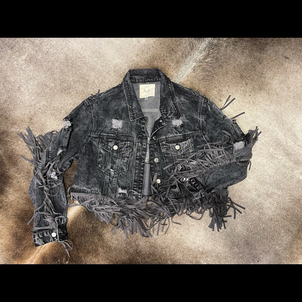 Denim Jacket with Fringe